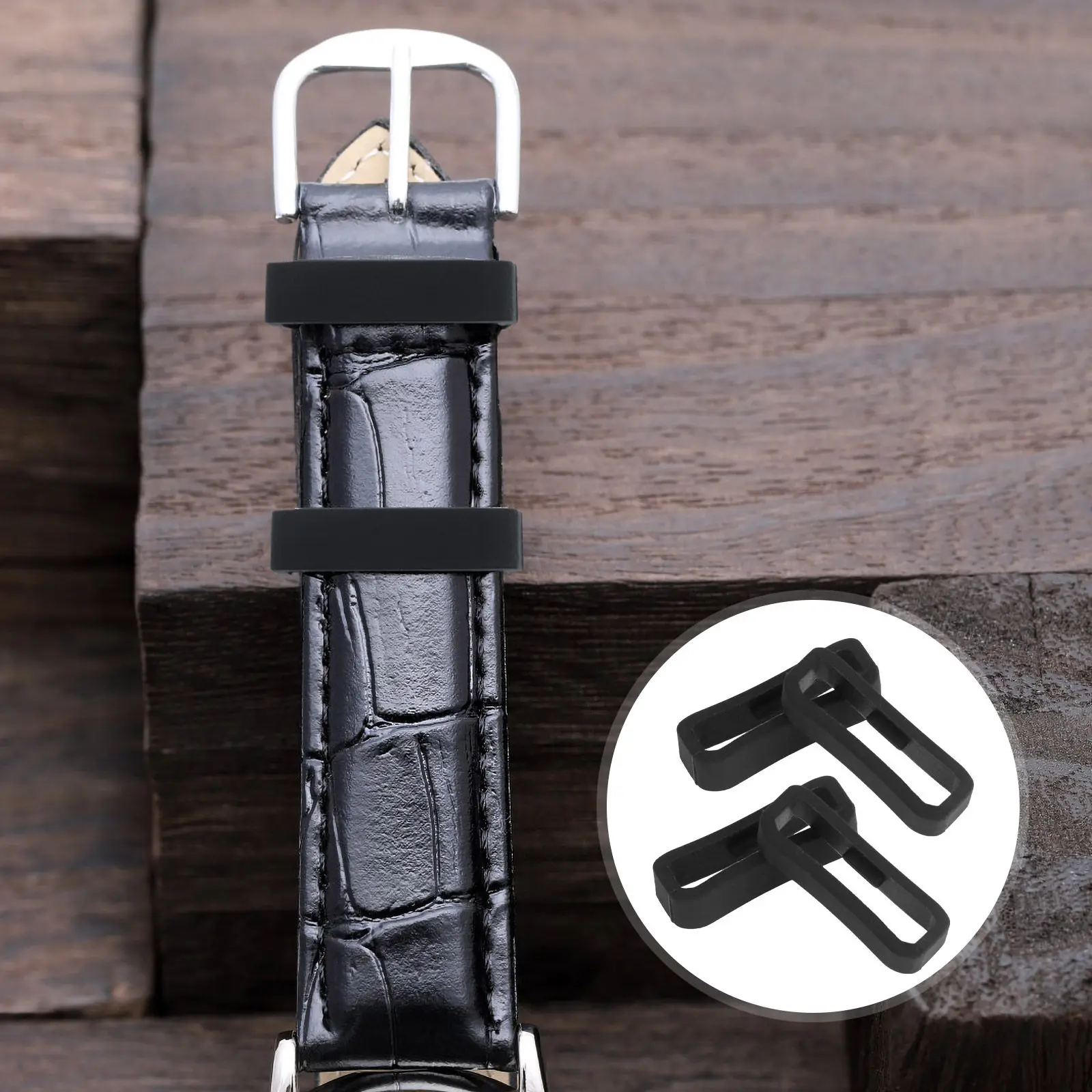 4Pcs High Quality Soft Silicone Watch Strap Loop Secure Fit Buckle Hole Insertion Watch Band Strap Holder for Activity Comfort