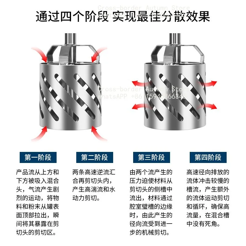 Suitable for mixing tools of 304/316 stainless steel dispersion emulsifying head of integrated turbine agitator