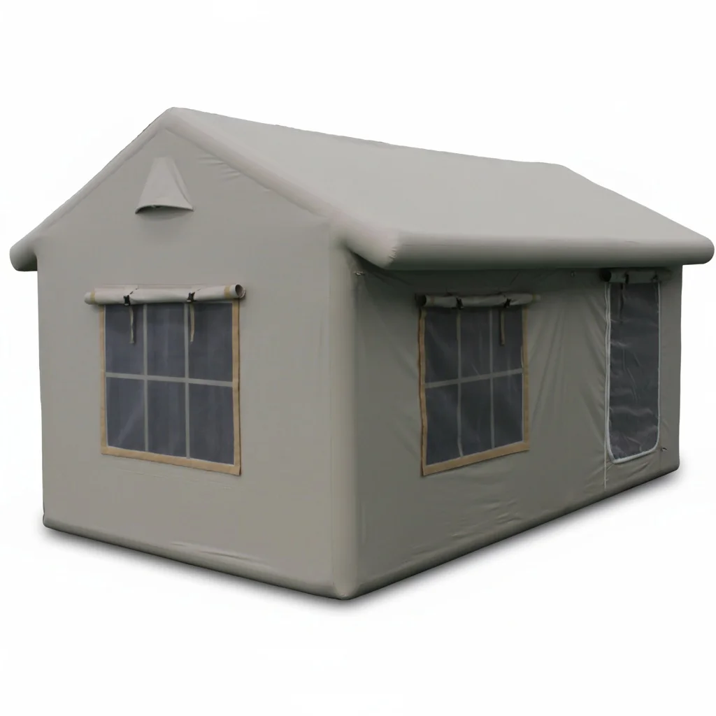 Inflatable Camping Tent, Premium Quality Cotton Canvas Large Room Waterproof Air Tent, Quick Opening Four-Season Family Tent