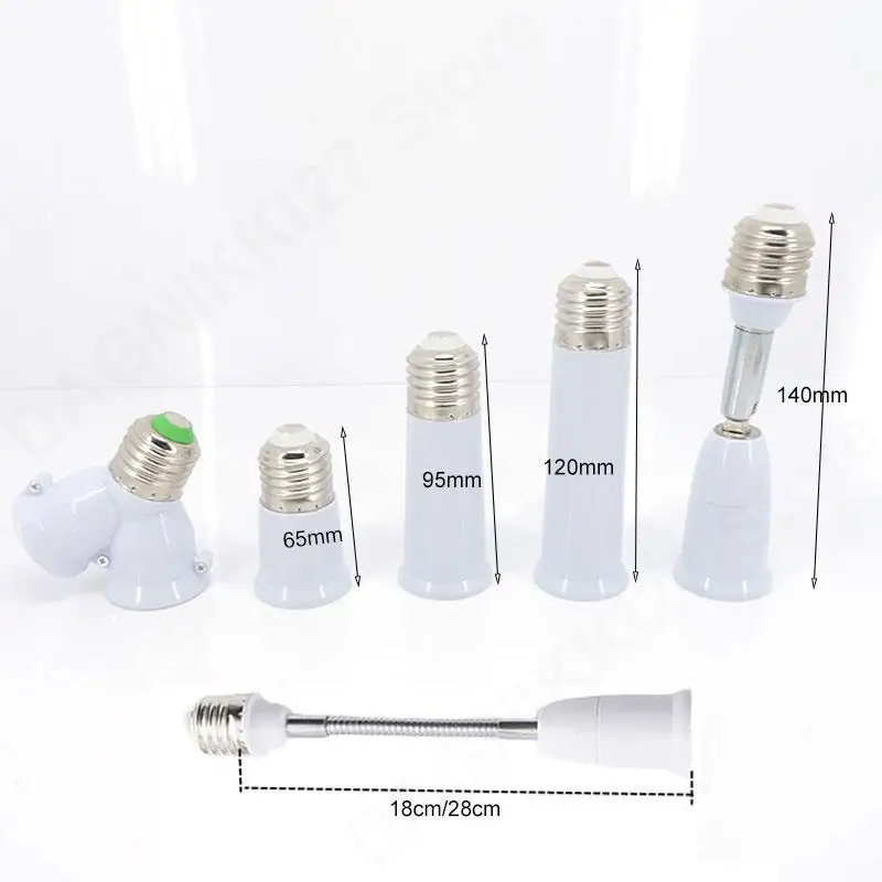 E27 To E27 LED light Lamp bulb Base Socket Screw Extension power Holder Converter Flexible E27-E27 Retardant Adapter V27