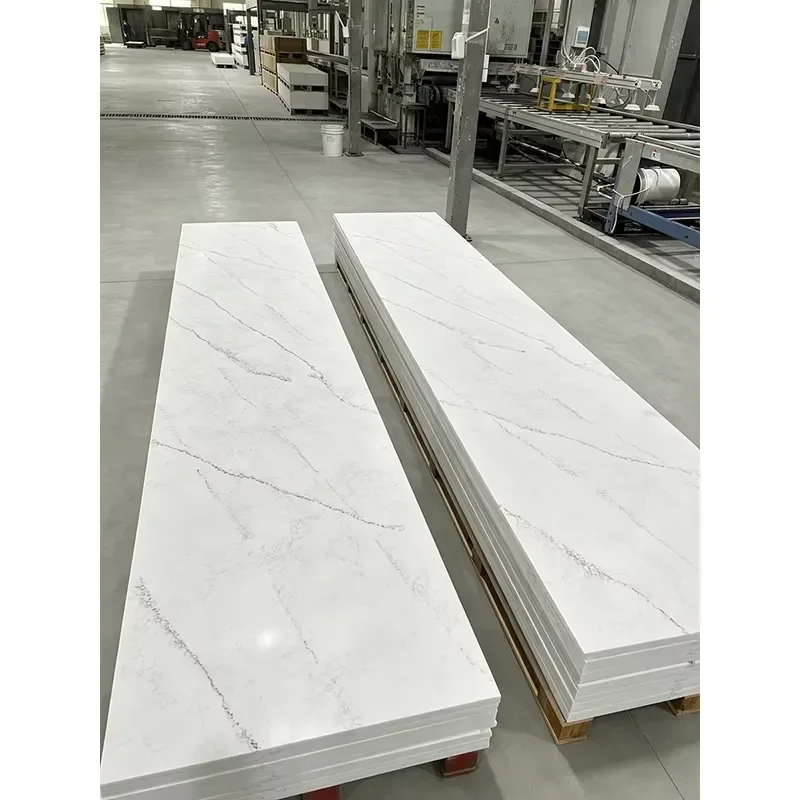 Faux Marble Countertops Composite Pure Acrylic Solid Surface Flat Panel Kitchen Island Table 10 Year Warranty