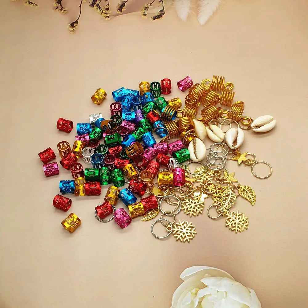 Professional Hair Rings Alloy Dreadlocks Accessories for DIY Wig Styling Spring Pendants Durable Hair Jewelry Set 120pcs