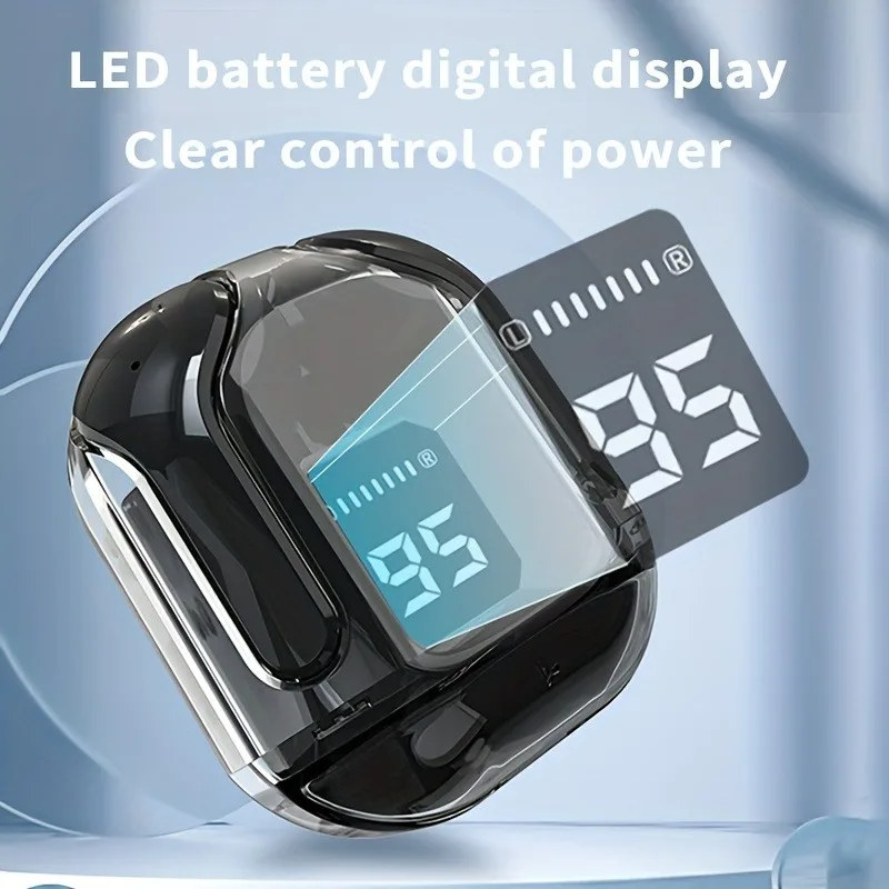 سماعة بلوتوث لاسلكية أصلية ، سماعات رأس HIFI شفافة ، شاشة رقمية تعمل بالطاقة LED ، سماعات أذن صوت ستيريو لـ شاومي
