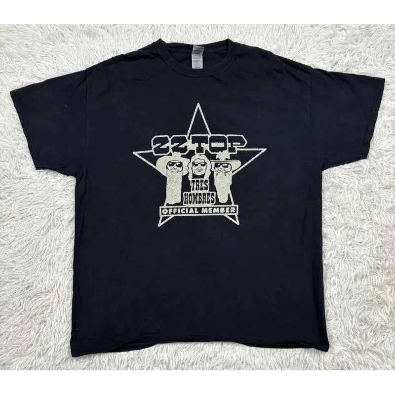 Camiseta ZZ Top Tres Hombres para hombre, talla XL, negra, con gráfico de banda de rock, oficial de la banda.