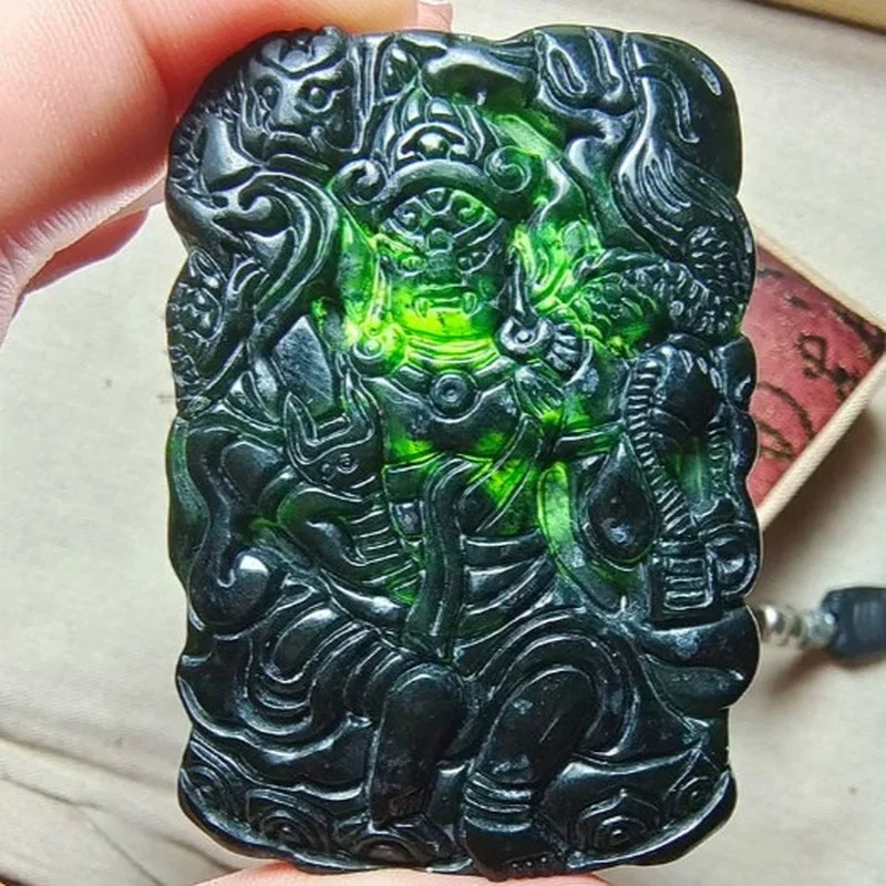 

Pure Natural Tibetan Jade Medicine Wang Shi AryaacalanathaBodhisattva Pendant ForMen AndWomenZodiac Chicken Patron Saint Pendant