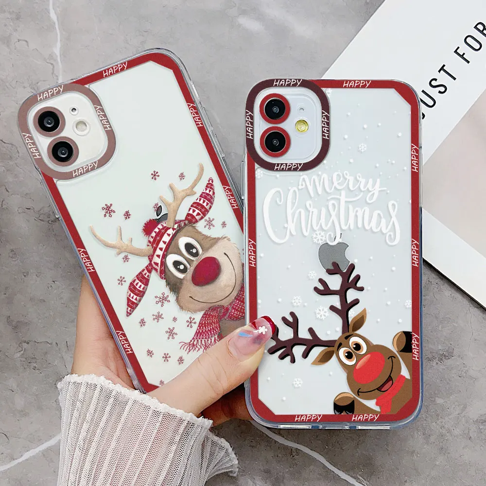 

Soft Silicone Phone Case For iPhone 13 Pro Max Funda 16 11 13 12 14 Pro Max X XR XS 7 8 Plus SE 16pro 15promax Christmas Covers