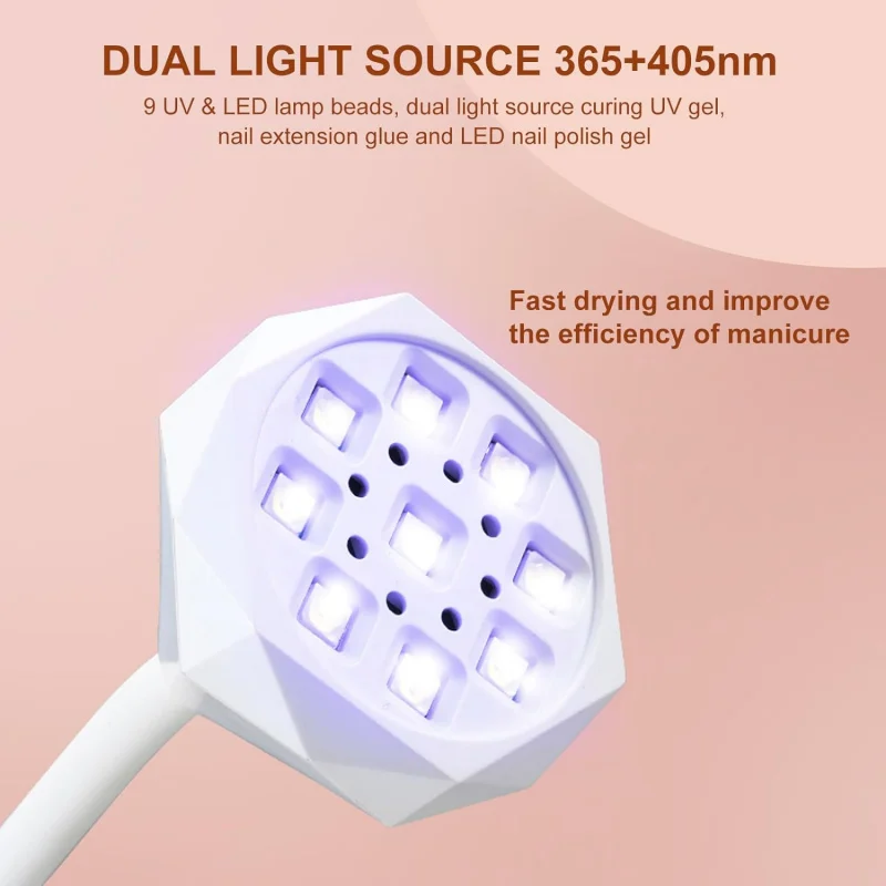 Led UV เล็บโคมไฟแบบชาร์จมินิแสงยูวีสำหรับเล็บเจลไร้สายแบบพกพาเครื่องเป่าเล็บแฮนด์ฟรีแฟลชรักษาแสงสำหรับเล็บ