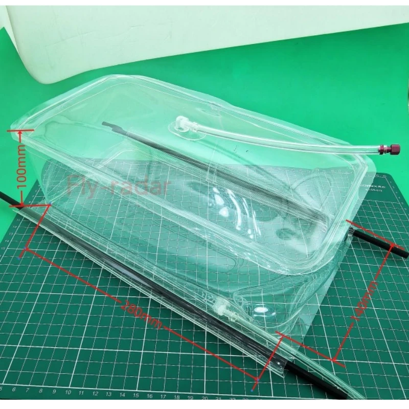 Serbatoio carburante olio morbido rettangolare resistente alla corrosione 28x14x10 cm per RC Nitro Boat/Aereo/Turbojet Adatto per tubo 6x4