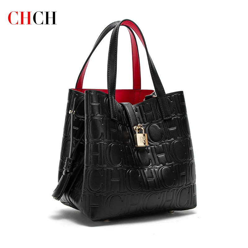 CHCH Women\'s Tote Bag New Steel Embossed Handheld Bun Mother Shopping Bag