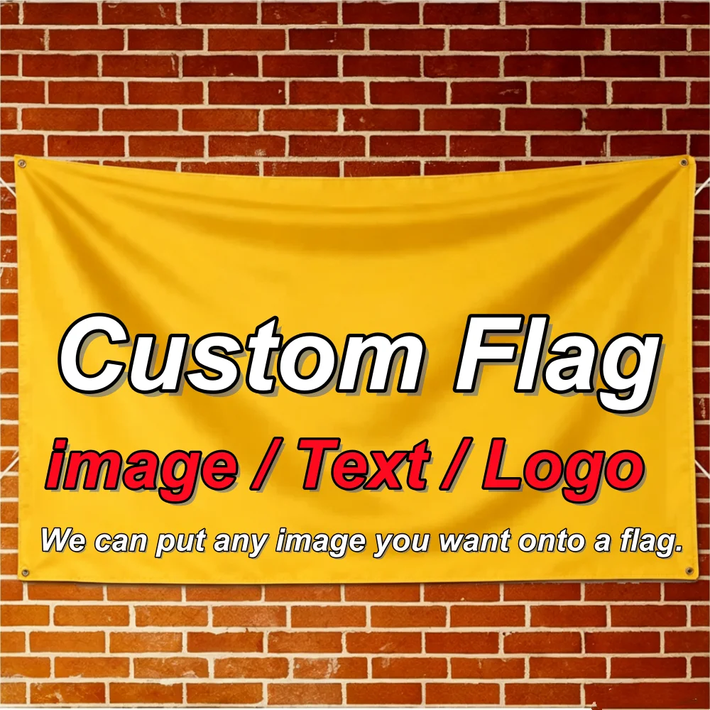 Bandeira Personalizada - Podemos colocar qualquer imagem que você desejar em uma bandeira - Banner de Poliéster com Design Personalizado Multicolorido