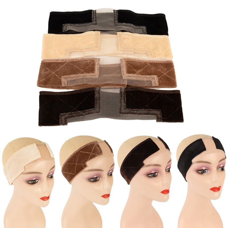 Wig Grip Headband Nude Velvet Non Slip Wig Band Elastic Adjustable Invisible Wig Headband for Lace Front Wigs Women