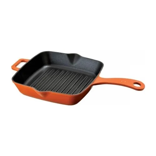 Lava Grill Pan 20x20 cm Metal Handle Orange