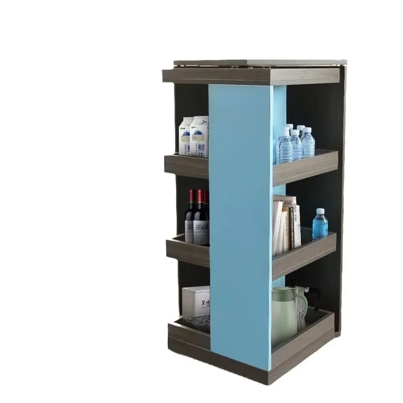 180-Degree boomerang rotating floor-to-ceiling bookcase, living room wine cabinet storage, creative hidden boomerang cabinet
