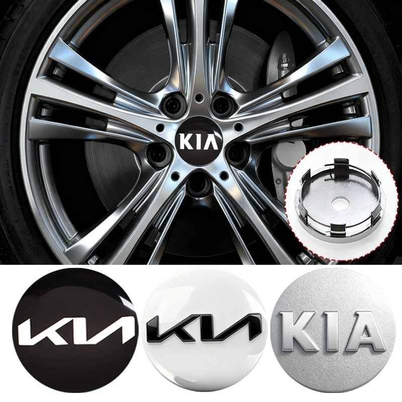 4 pçs 58mm emblema do carro roda centro capa hub acessórios para kia soul cadenza k5 k9 procedi niro sportage ev3 carnaval forte k8