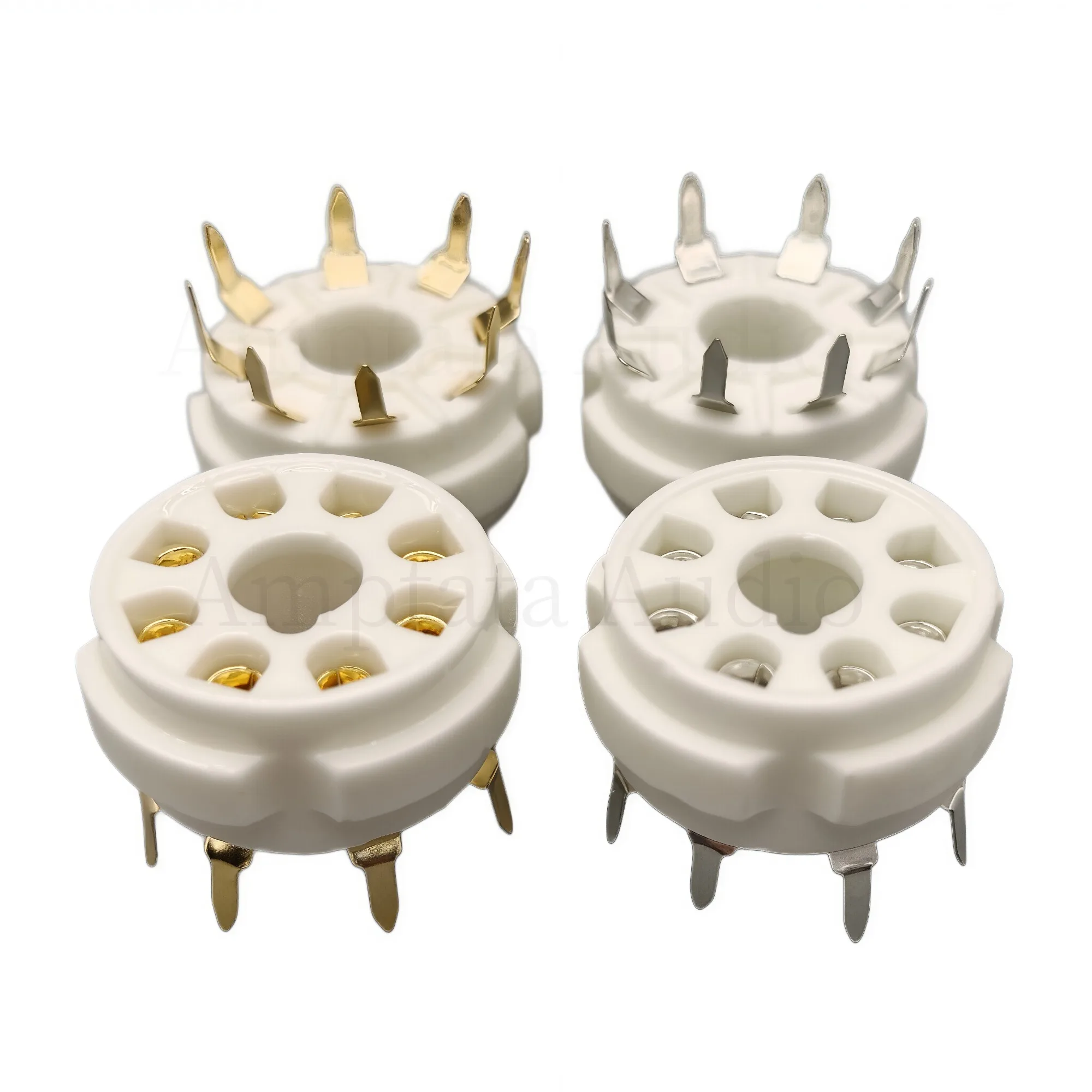 GZC8-Y-2 8-Pin Octal Ceramic Tube Socket PCB Mount Tin/Gold Plated for KT88 EL34 6SN7 6L6 6550 - HiFi Audio Valve Base DIY