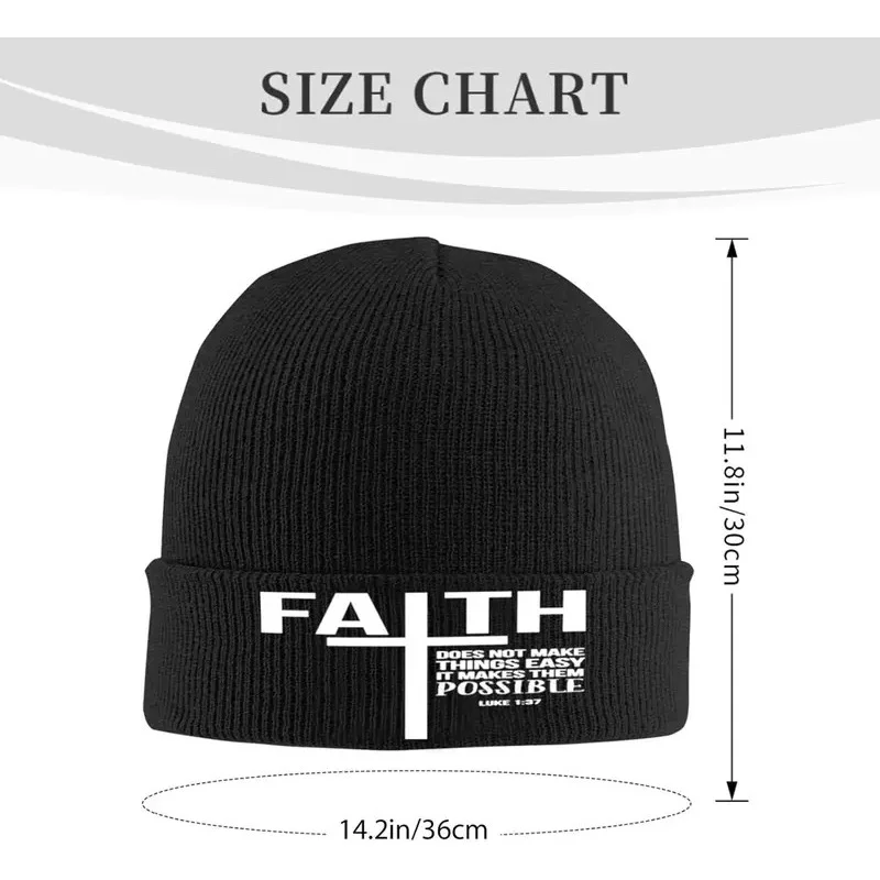 Inspirational Christian Faith Beanie Hat for Women Unisex Soft Warm Knit Beanie for Chemo Patients Gifts
