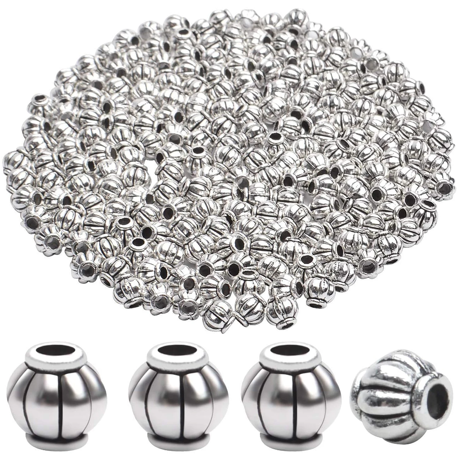 

200 PCS Spacer Beads Small Hole Metal Beads Crafts Supplies Accessories for DIY Handmade Necklace Bracelet Jewelry Making