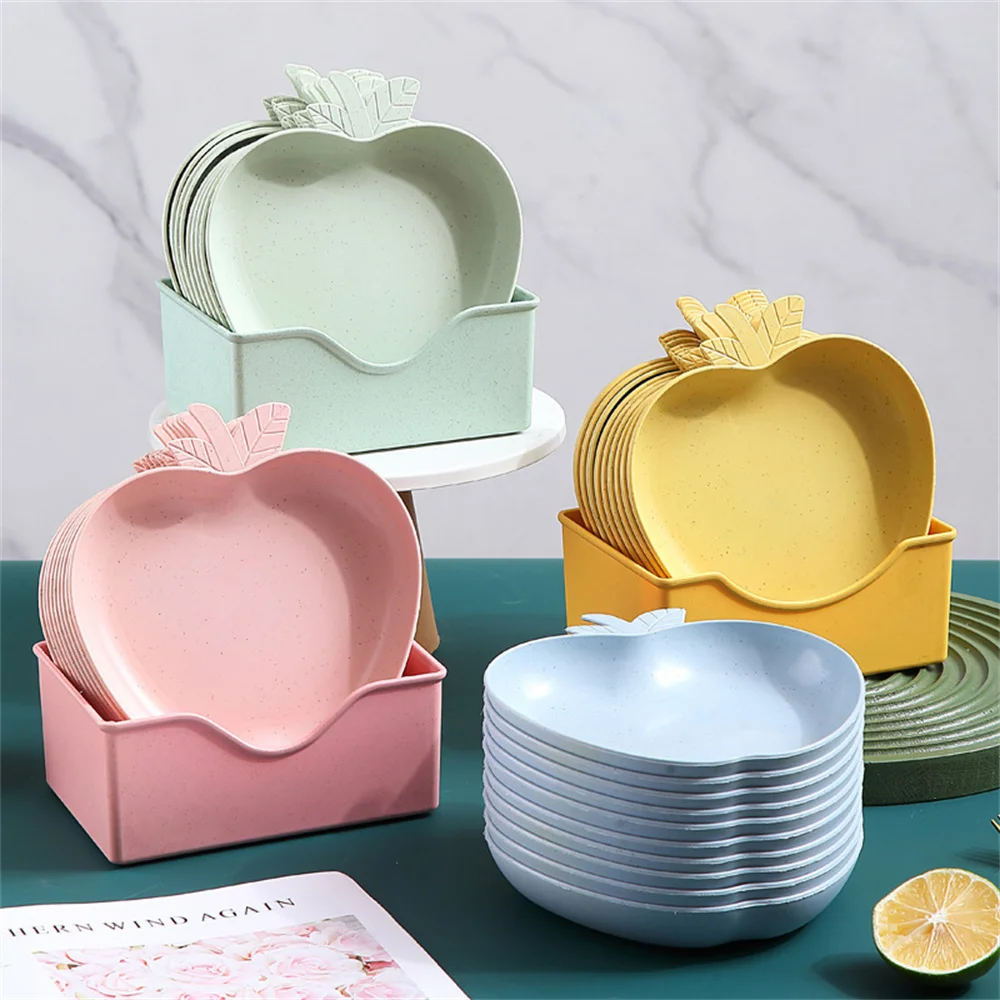 Plate Multifunctional Plastic Household 2023 Kitchen Tool Vegetable Fruit Plate Creative Wheat Platycodon Baby Snack Plate