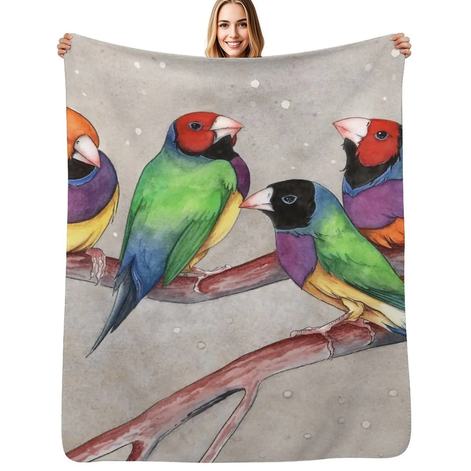 

Gouldian Finch Throw Blanket Decoratives Bed linens for babies for sofa Blankets