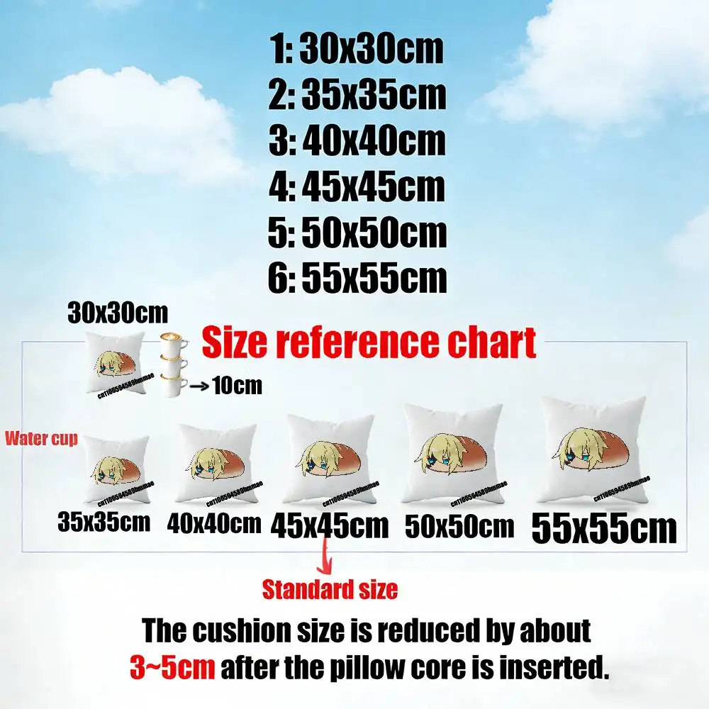 For Dainsleif Genshin Impact Throw Pillow Case Sham 45x45cm 40x40cm Square Car Pillowcase Pad Cushion Cover