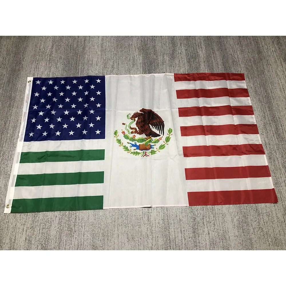 US MX FRIENDSHIP Flag 90x150cm Polyester hanging banne US MX FRIENDSHIP Flag For American And Mexico Hanging Flag for decoration