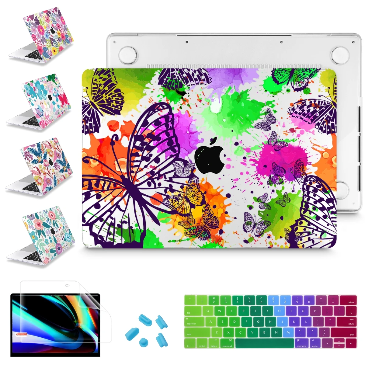 Colorful Butterfly Hard case for Macbook M4 A3401 Pro 2023 M2 Air Pro 13 2022 A2338 A2681 A2337 M1 Pro 14 16 A2779 M2 Air 11 12