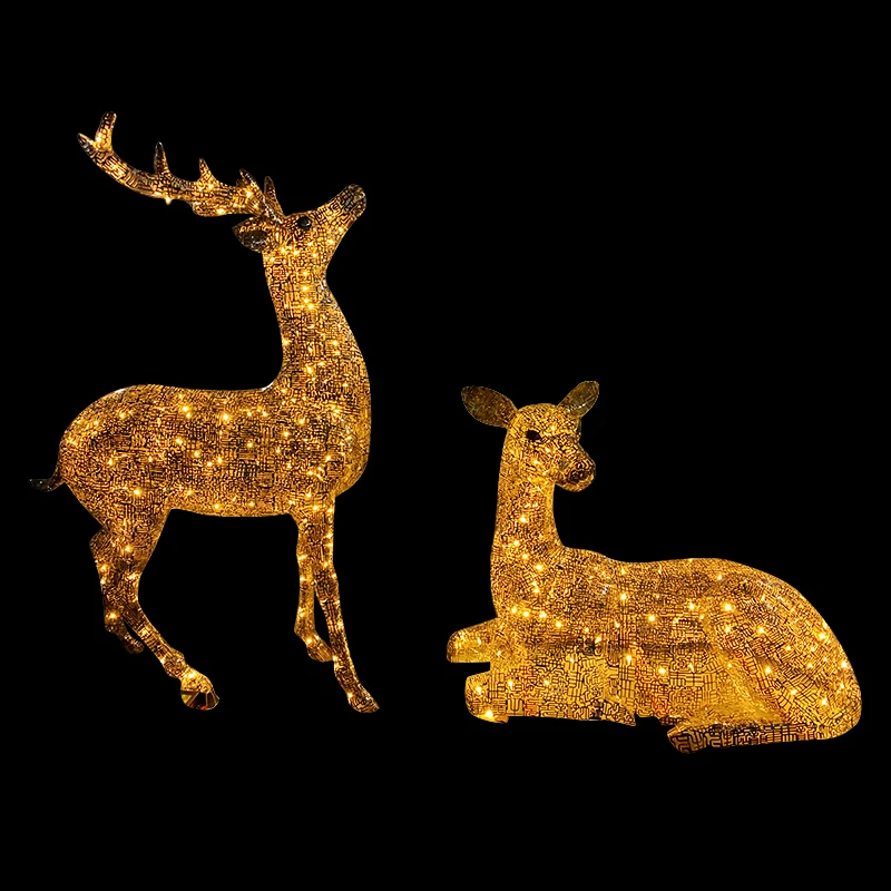 

Customizable IP65 3D Sculpture Reindeer Outdoor Christmas Lamp Festive Theme Decorations for Landscape Lighting