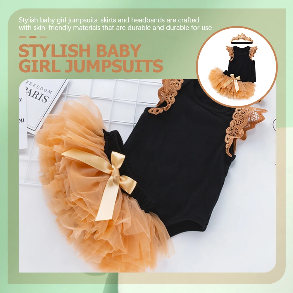 

1 set Princess Skirt Baby Girls Romper Newborn Tutu Dress Breathable Outfit Photo Props Baby Girl Outfit Birthday Party Skirt