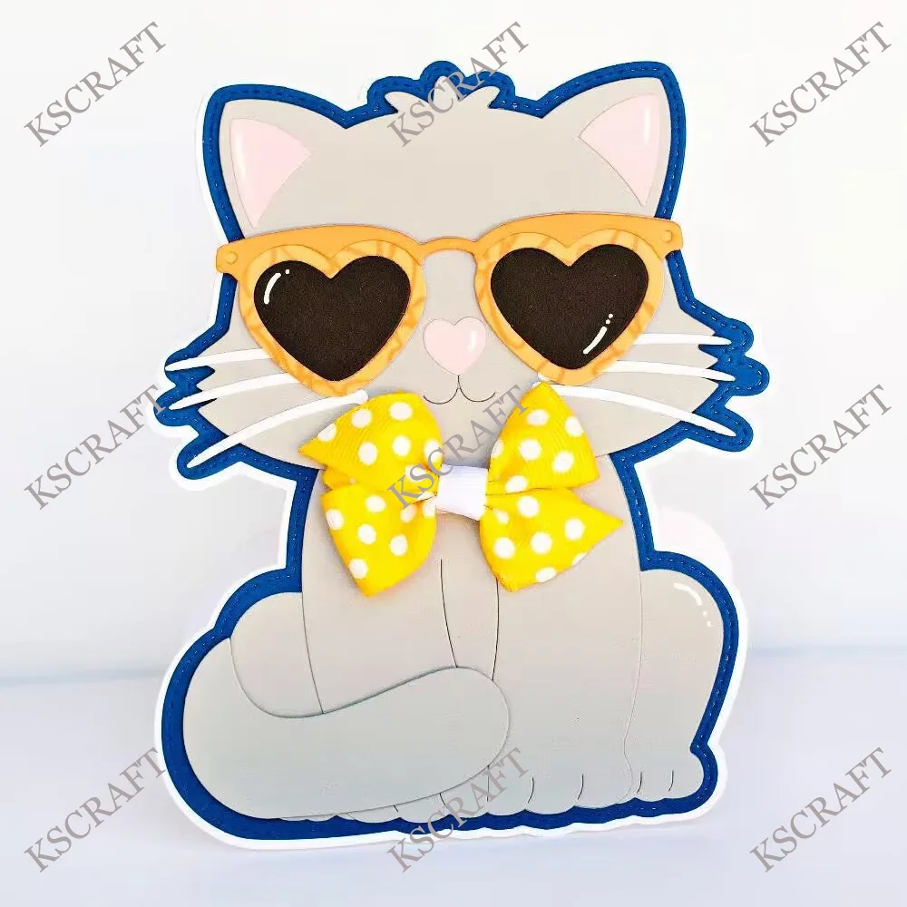 KSCRAFT Cat Mini Album Cutting Dies Stencils for DIY Scrapbooking Decorative Embossing DIY Paper Cards