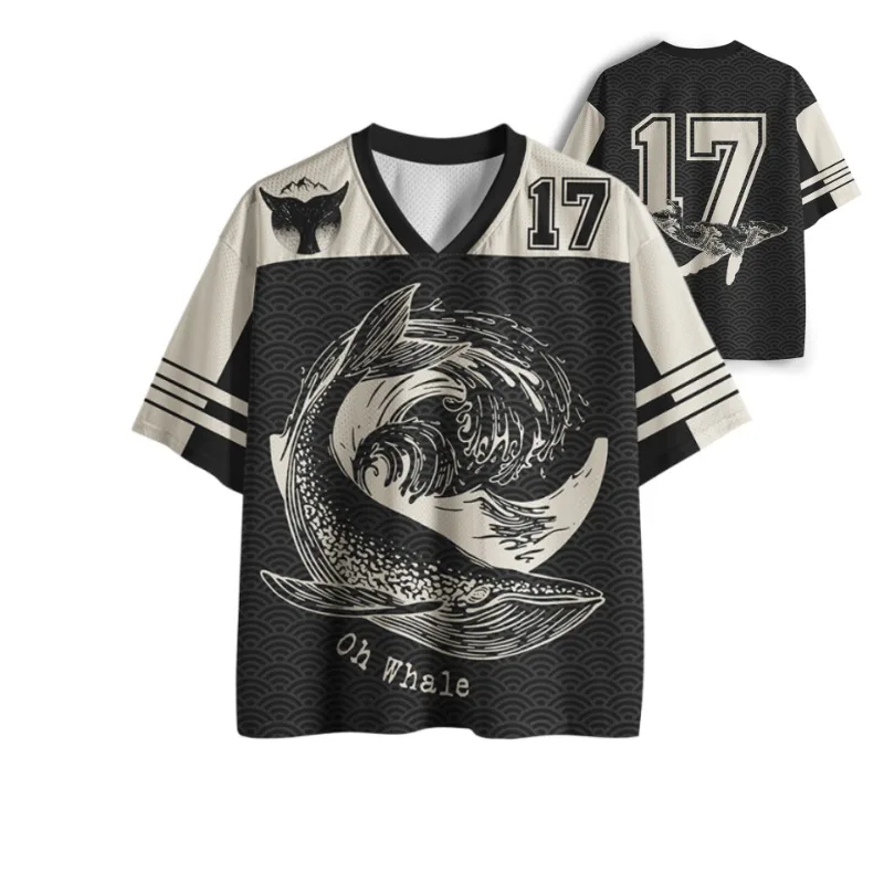 Design Célébrité 2026, T-shirts Populaires, Nature, Mer, Vagues, Baleines, Vêtements à Manches Courtes Séchage Rapide pour Enfants