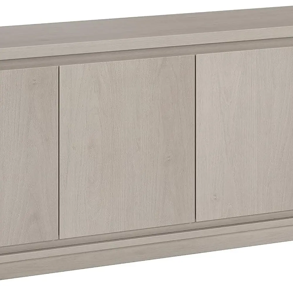 

75-дюймовая подставка под телевизор с 2 скрытыми шкафами и регулируемыми полками для гостиных с отделкой из белого ольхи