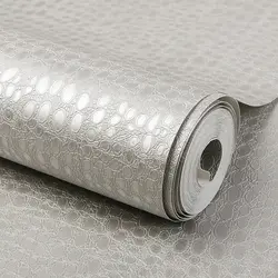 Luxury Crocodile Pattern Wallpaper 3D Faux Leather Wallpaper Roll Waterproof Living Room Home Decor Silver Grey Wall Paper
