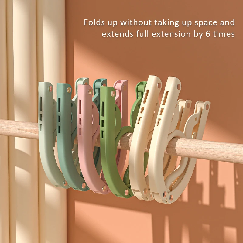 1-3PCS Folding Portable Plastic Hanger Outdoor Travel Non-Slip Children Clothes Hanger For Clothes Underwear Socks Space Saving