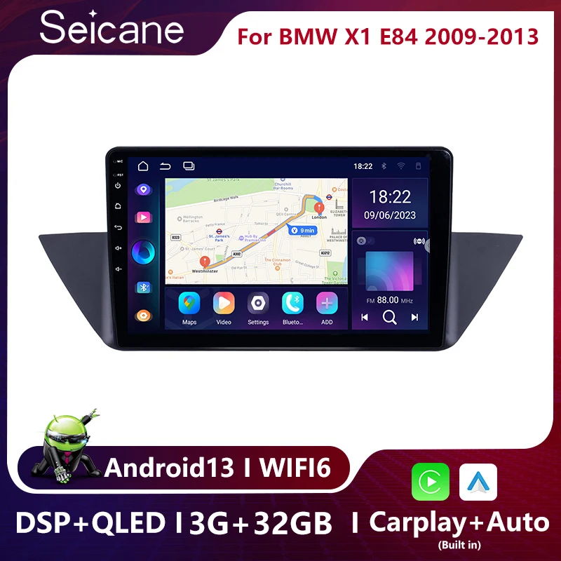 Seicane Android 13 For 2009 2010-2013 BMW X1 E84 QLED 1280*720 Car Multimedia player GPS navigation Support DVR HD 1080P Video