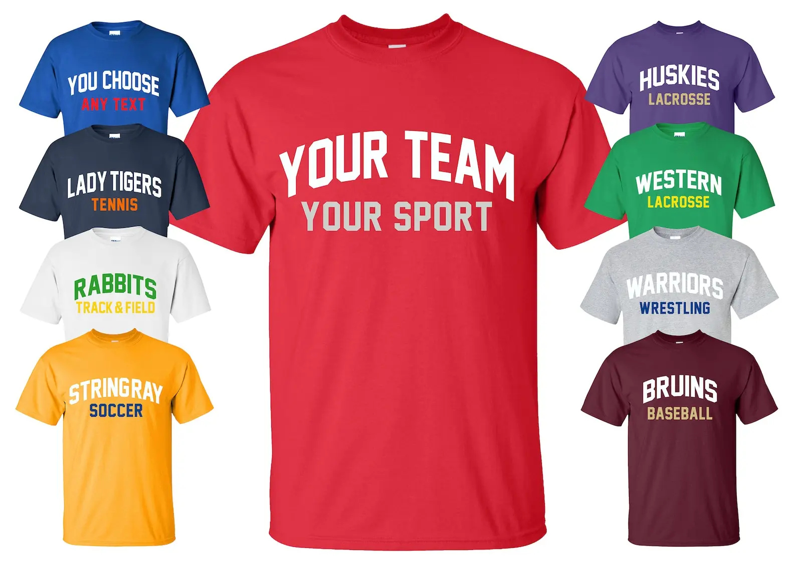 

Personalized Your Unique Sports Team T-Shirt with Your Custom Text Logo Number Men Women Comfortable Cotton Short Sleeve Shirts