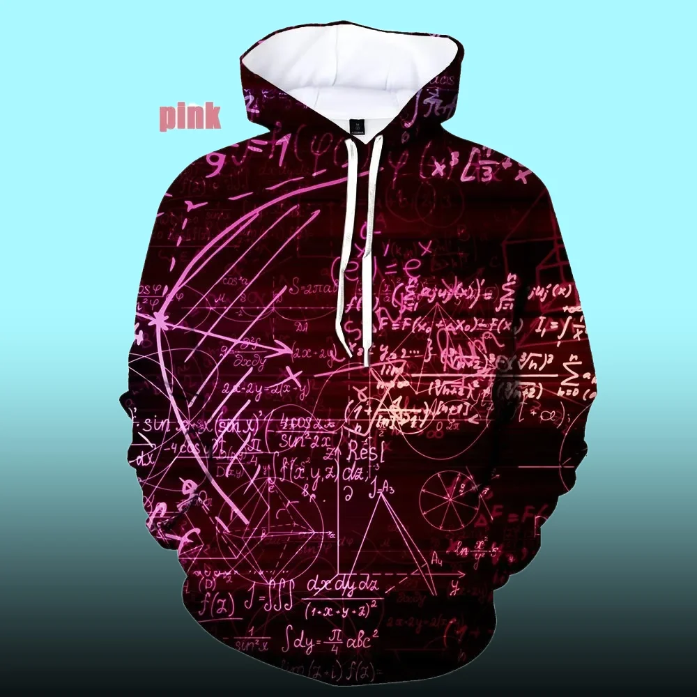 

2025 Science Formula Math 3D Hoodies Men Women Funny Hooded Sweatshirts Oversized Pullovers Y2k Tracksuit Tops Man Clothing