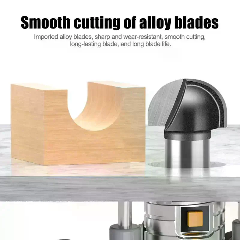 Shank Double Arc Round Bottom Wood Router Bit Grooving Curved Line Molding With Trimmer Engraving Machine Milling Cutter 1/2