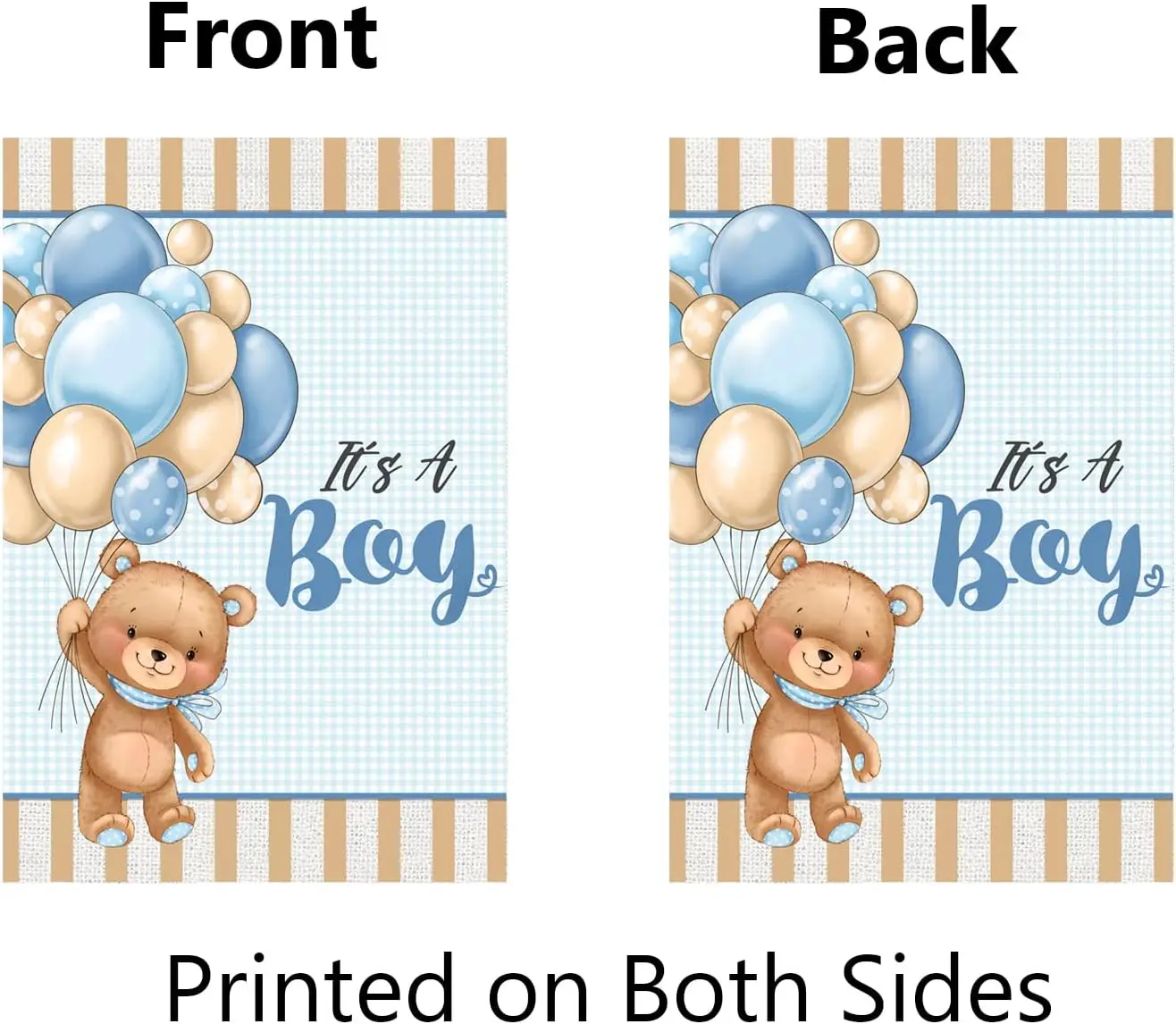 It's A Boy Garden Flag 12x18 Inch Double Sided Teddy Bear Balloons Baby Boy Garden Flag Baby Shower Birth Announcement Gende