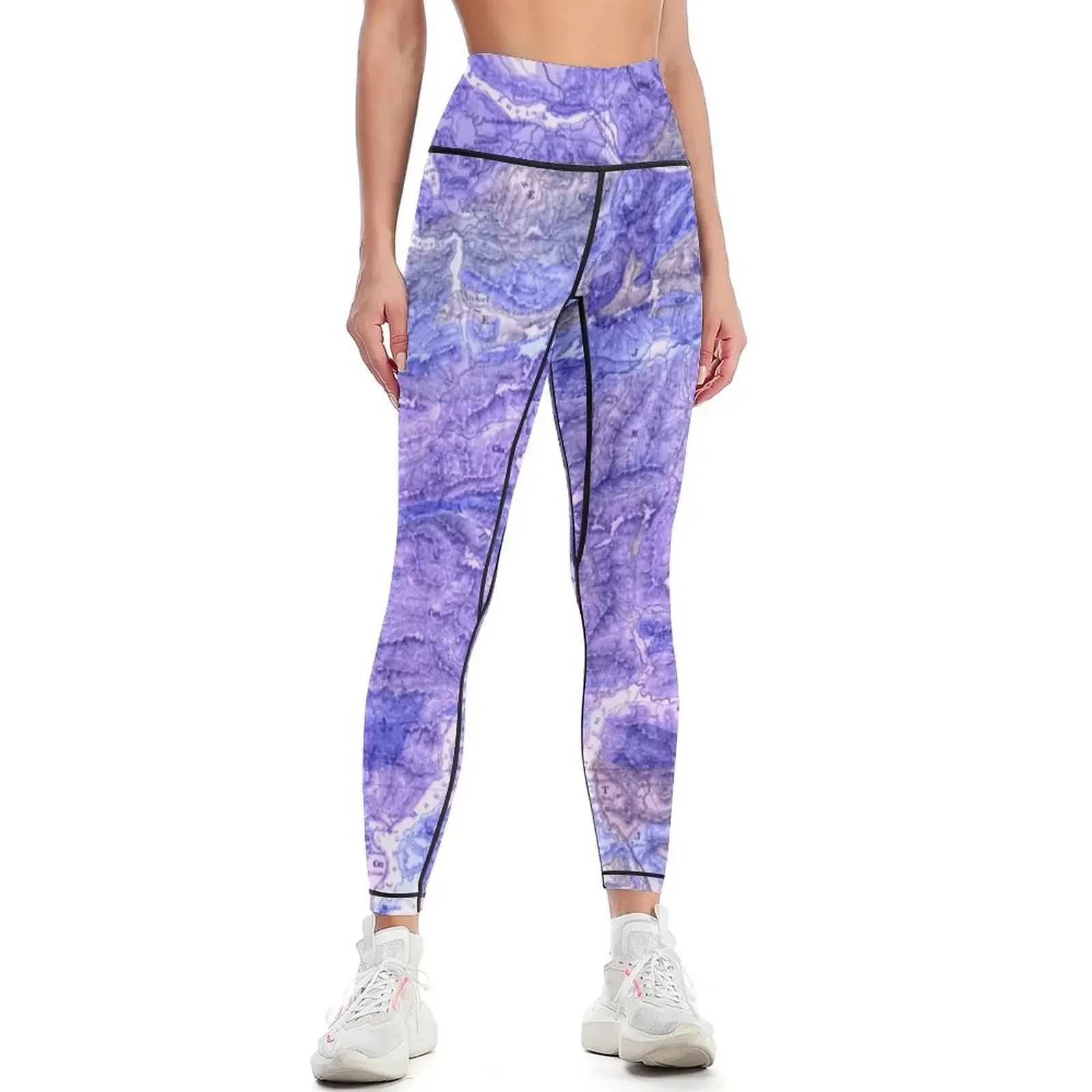 

Vintage Geological Map of The Alps (1876) Leggings harem pants Women's pants Sweatpants gym's sportswear Womens Leggings