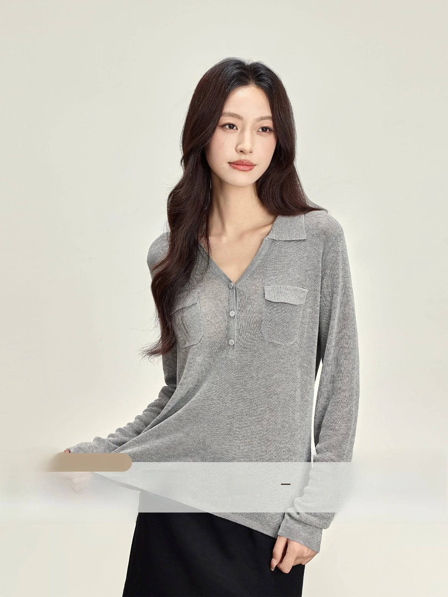 

Ele Knitted Linen Long Sve T-irt V-Ne Loose Fit Summer Women's Top Breathable Comfortable Casual Simple Sle