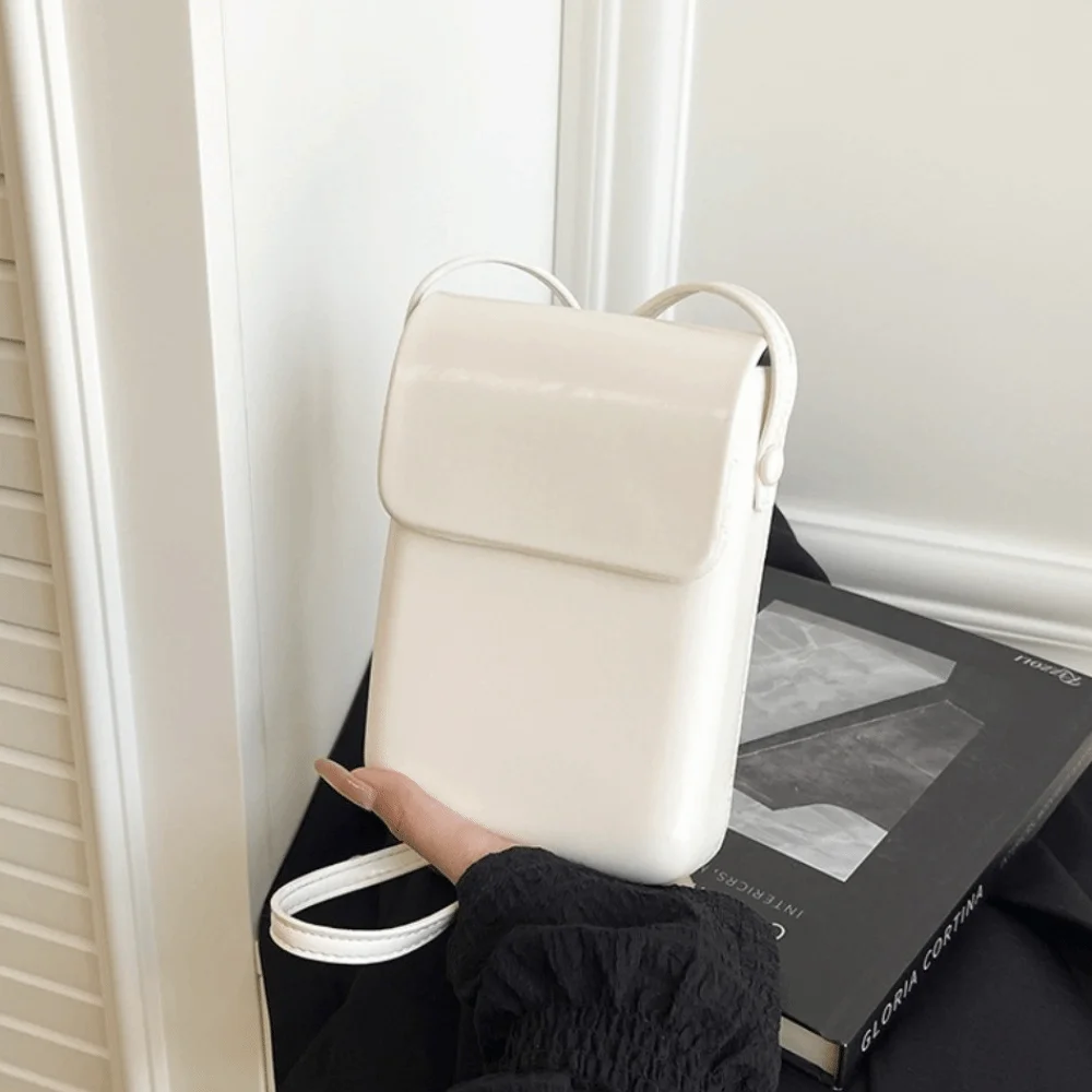 الأزياء الكورية رفرف الكتف محفظة صغيرة بلون مربع الهاتف حقيبة الترفيه بو الجلود حقائب كروسبودي الفتيات #5