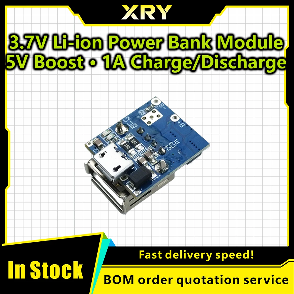 High-precision 5V 1A / 2A charge-discharge integrated module Type-C / Micro USB input compatible with 4.2V lithium battery Boost