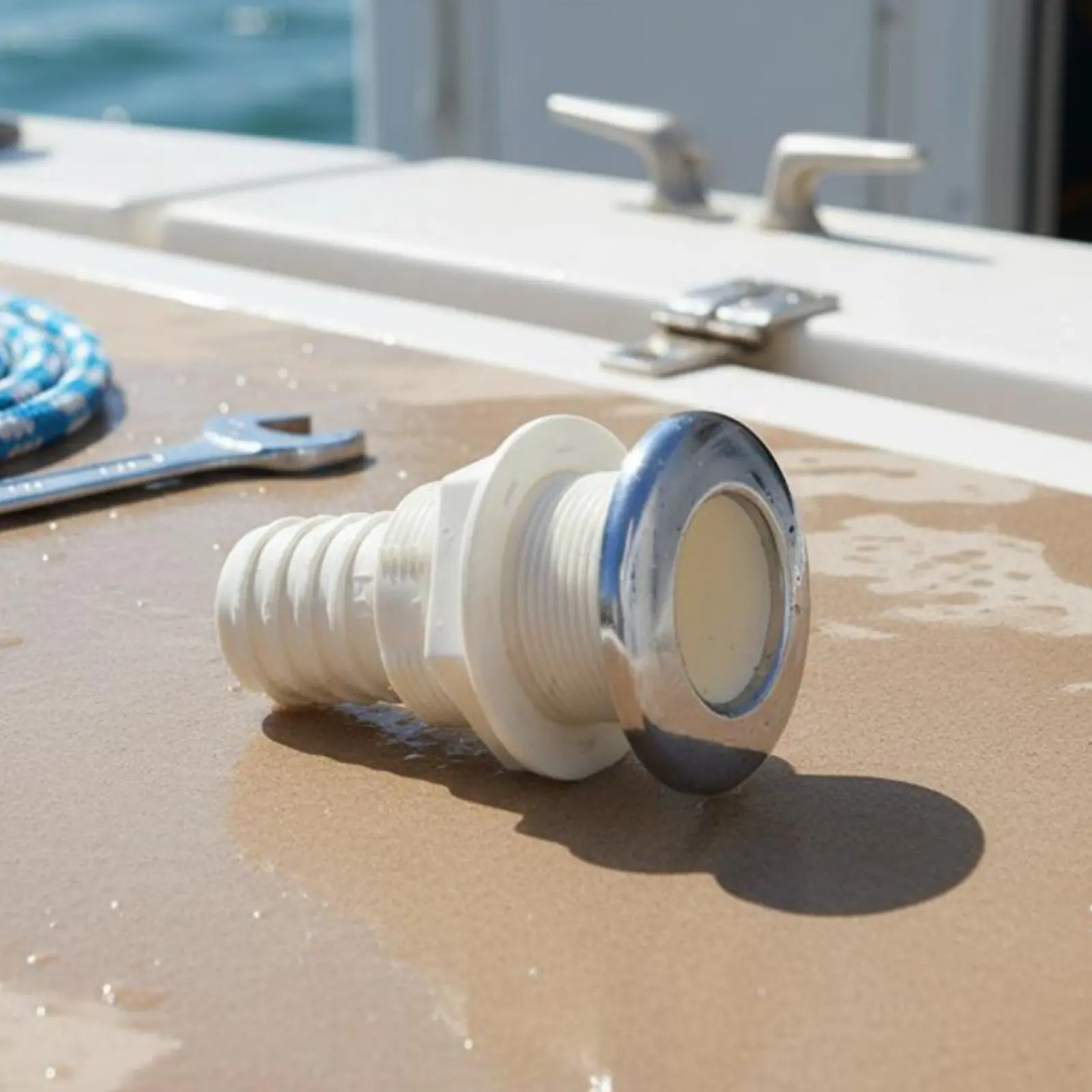 

Boat Bilge Pump Drain Hose Fitting Saltwater Resistant Plastic Thru-Hull Fitting Boat Scupper Drain Easy to Install for Yacht