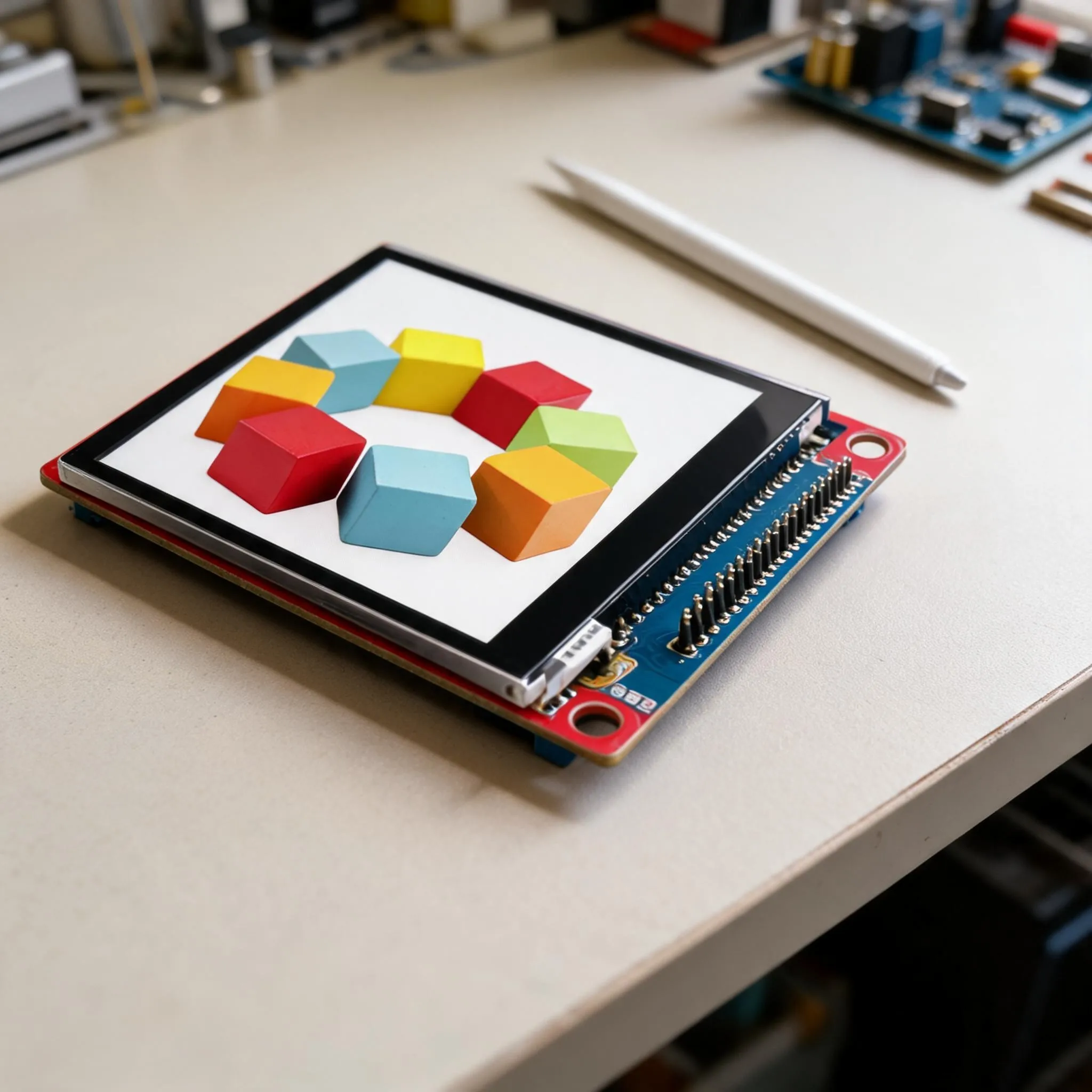 Serial Port Display Red 2.8 Inch TFT LCD 65K Color Depth High Resolution Responsive Touch Minimal IO Connections
