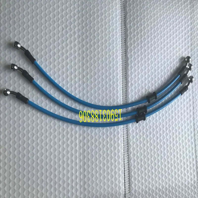 Colorful Motorcycle Brake Oil Hose Line Pipe 50CM Hydraulic Reinforced Stainless Steel Braided With  Banjo Fittings