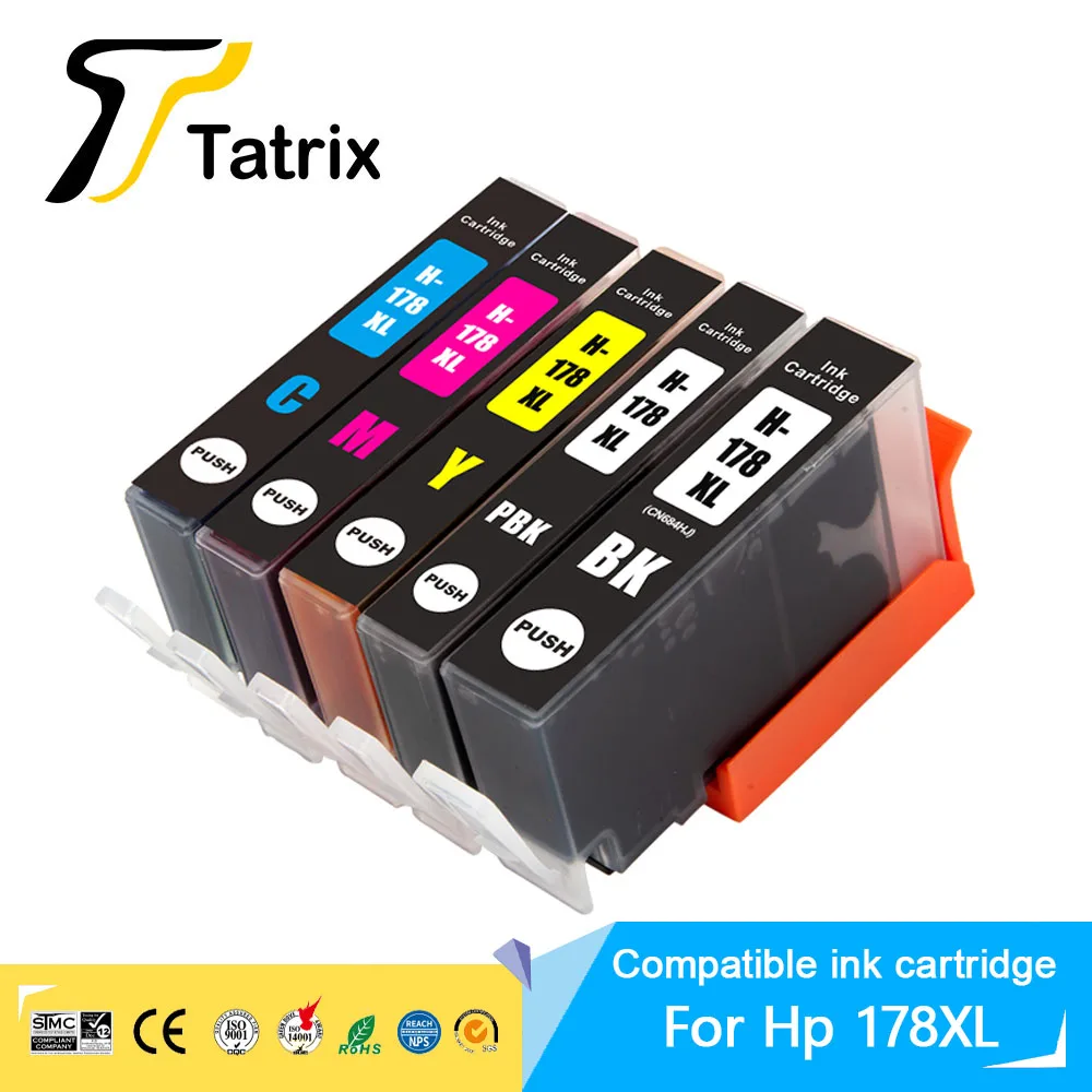 Tatrix HP 178XL HP178 compatible Ink Cartridge 178XL For HP Photosmart C6380 C6300 C5300 C5383 C5380 C6383 B109a B110a B210a