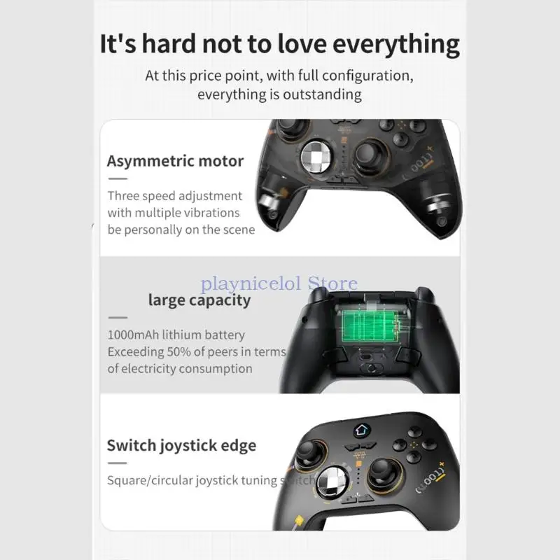 لوحة ألعاب 2.4G مع جهاز تحكم لاسلكي مزود بتيربو خفيف وزر خلفي قابل لإعادة التعيين ومشغلات تأثير القاعة لسلسلة أجهزة الكمبيوتر