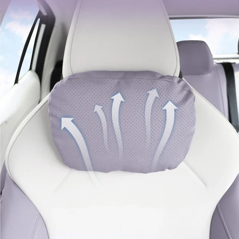 For MG4 2026: 2-Piece Leather Headrest & Lumbar Cushion - OEM Color Match, Snap-On Install