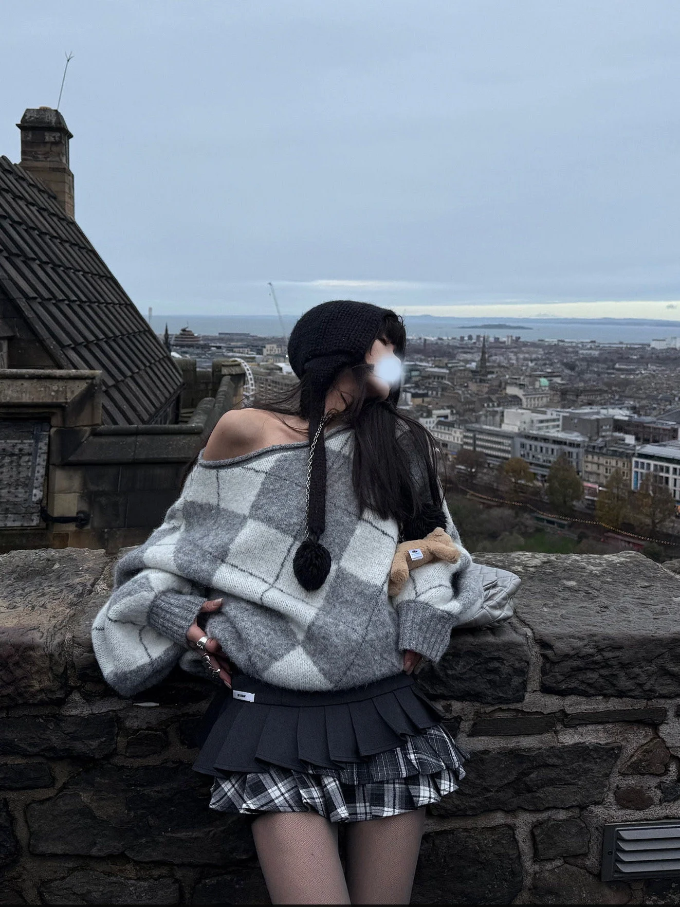 

Юбка-плиссе в клетку в стиле пэчворк для женщин, универсальная, с высокой талией, из полиэстера, на молнии