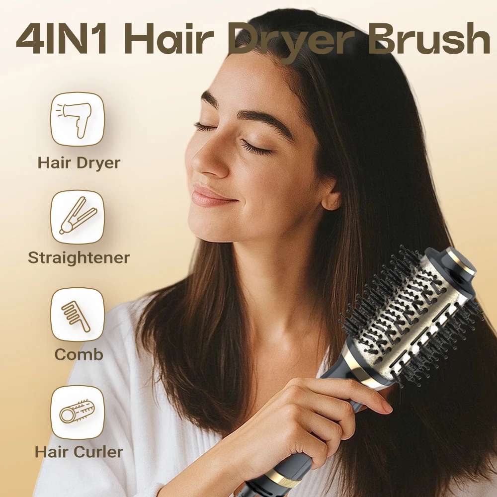 فرشاة مجفف الشعر الصغيرة المحمولة المهنية نظام تصفيف الهواء الساخن التجفيف السريع التحكم في التجعد أدوات تصفيف الشعر حجم صغير